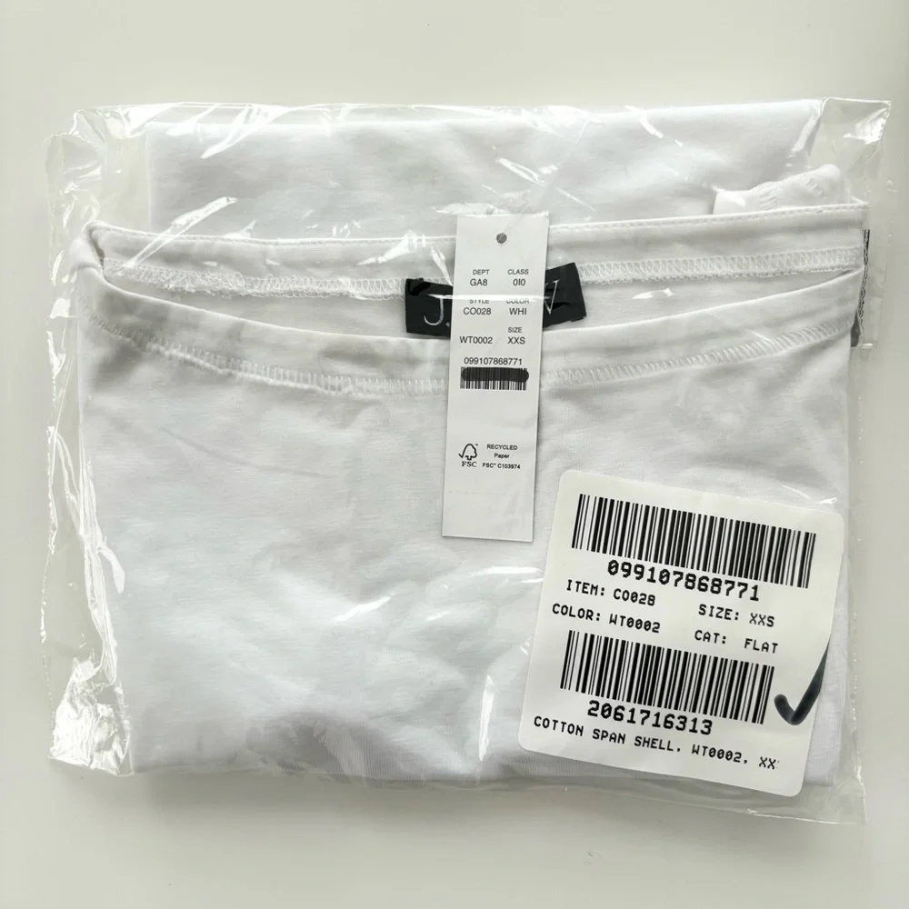 NWT J. Crew Stretch Cotton Shell Top White
